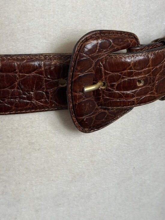 Vintage 90s Harold’s Italian Leather Croc Belt main image 4